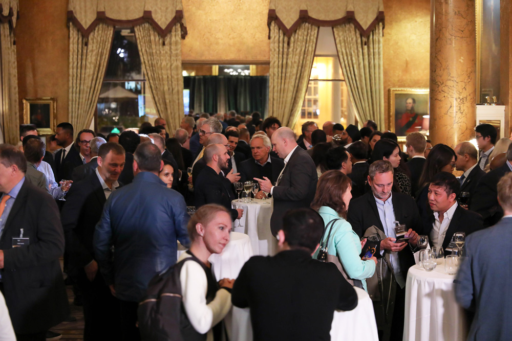 Networking at closing drinks