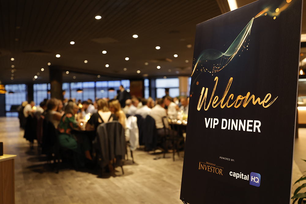 Welcome signage at the exclusive VIP dinner